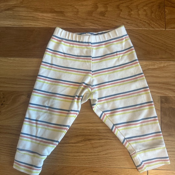 Pact Other - Pact Baby Striped Leggings in White with Pastel Stripes 9-12m